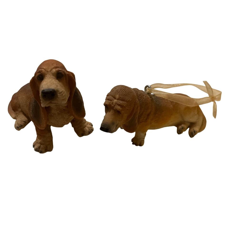 Castagna Basset Hound Dogs Lot of 2 Figurine Ornament